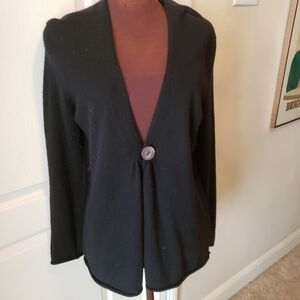 Peck & Peck Black Cashmere Cardigan Sweater